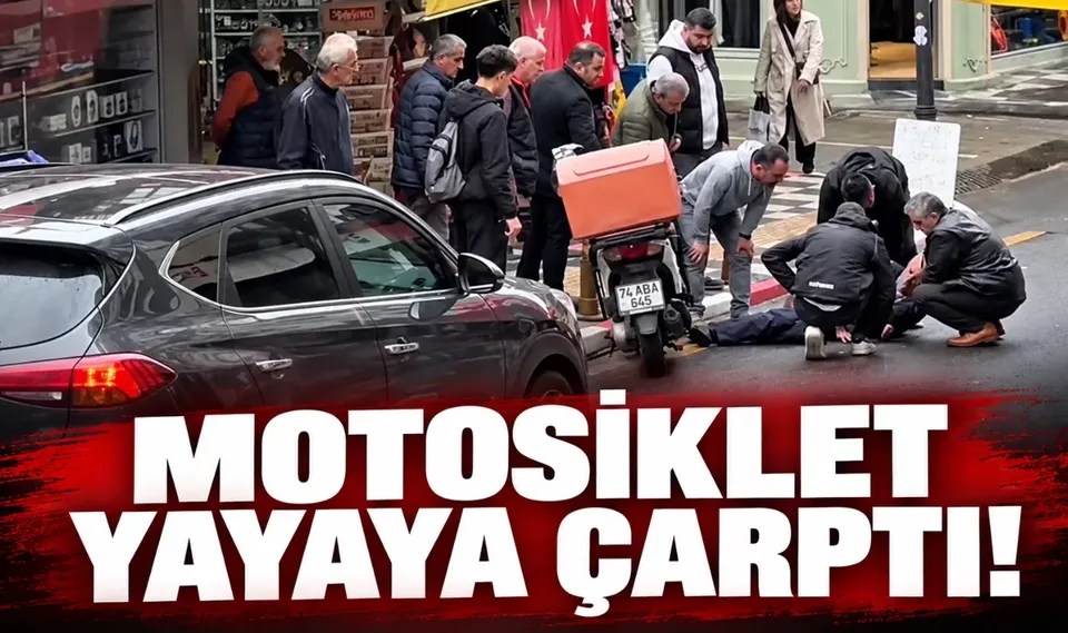 Motosiklet Yayaya Çarptı!