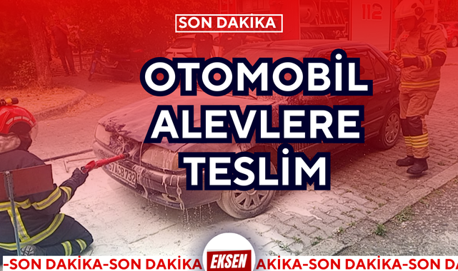 OTOMOBİL ALEVLERE TESLİM