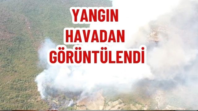YANGIN HAVADAN GÖRÜNTÜLENDİ!