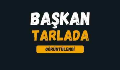 BAŞKAN TARLADA GÖRÜNTÜLENDİ
