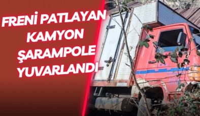 Freni Patlayan Kamyon Şarampole Yuvarlandı