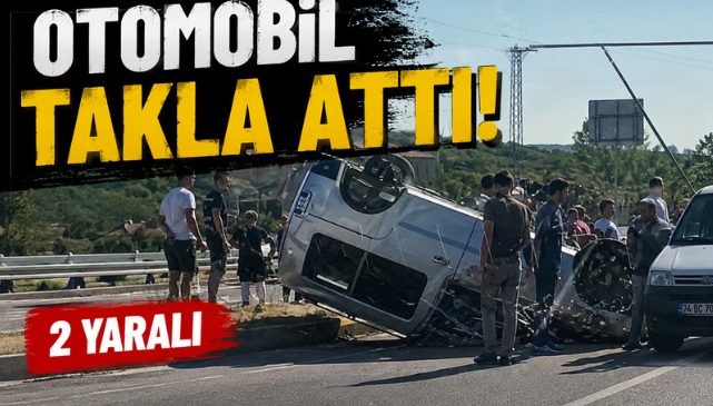 Otomobil Takla Attı, 2 Yaralı