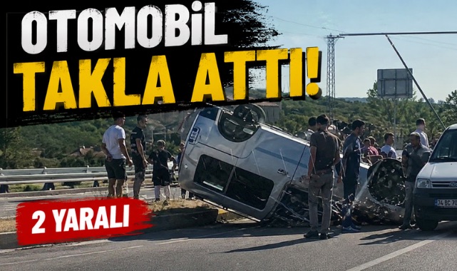 Otomobil Takla Attı, 2 Yaralı