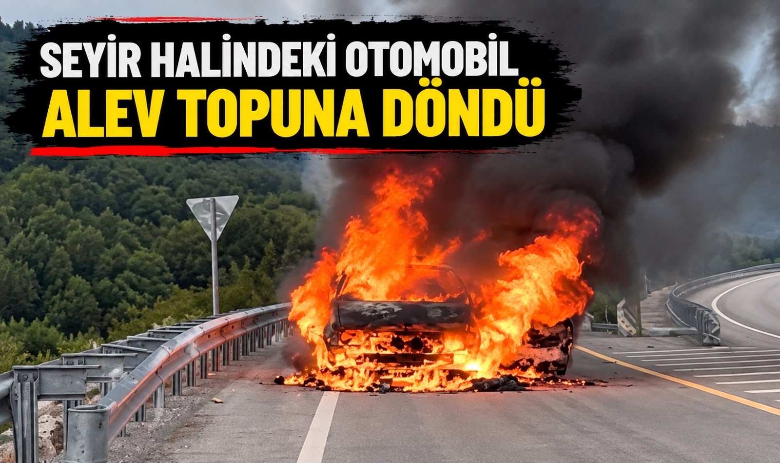 SEYİR HALİNDEKİ OTOMOBİL ALEV TOPUNA DÖNDÜ