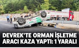 Orman İşletme Aracı Kaza Yaptı: 1 Yaralı